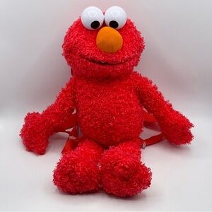 Backpack Sesame Street Elmo Plush Doll Bag 15" Red Stuffed Animal Kids Teen